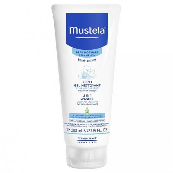 MUSTELA Gel nettoyant 2 en 1 Cheveux et Corps 200ml