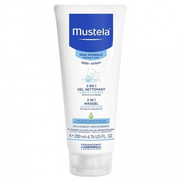 MUSTELA Gel nettoyant 2 en 1 Cheveux et Corps 200ml