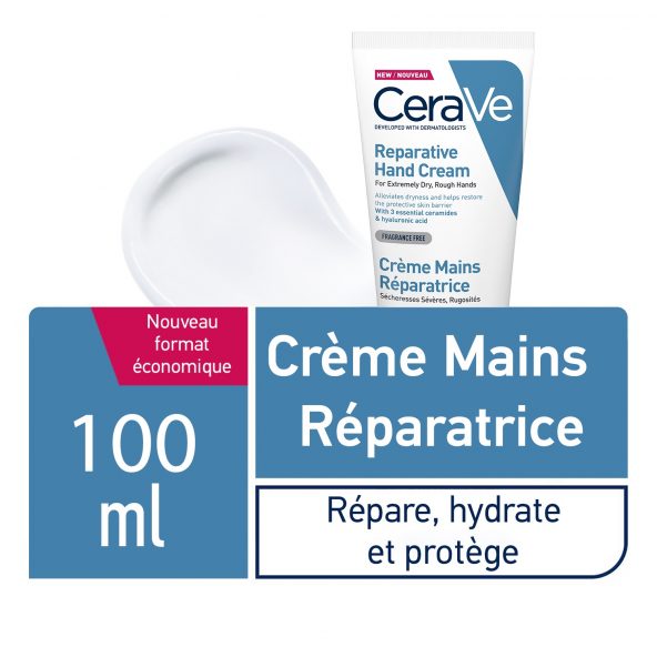 CeraVe Crème Réparatrice Mains Sèches et Abîmées 100ml