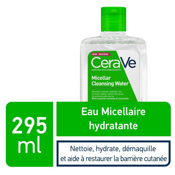 CeraVe Eau Micellaire Démaquillante Hydratante Peau Normale à Sèche 295ml