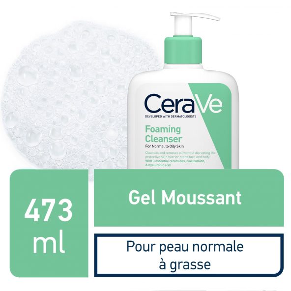 CeraVe Gel Moussant Nettoyant Peau Normale à Grasse 473ml