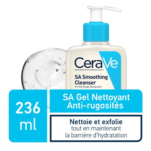 CeraVe SA Gel Nettoyant Anti-Rugosités Peau Sèche et Rugueuse 236ml